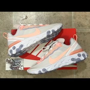Nike React Element 55 Pink White Running Shoes